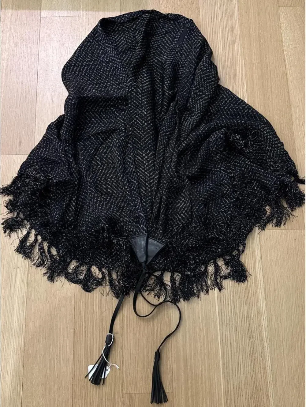 Women's Black Scarf-wrap
